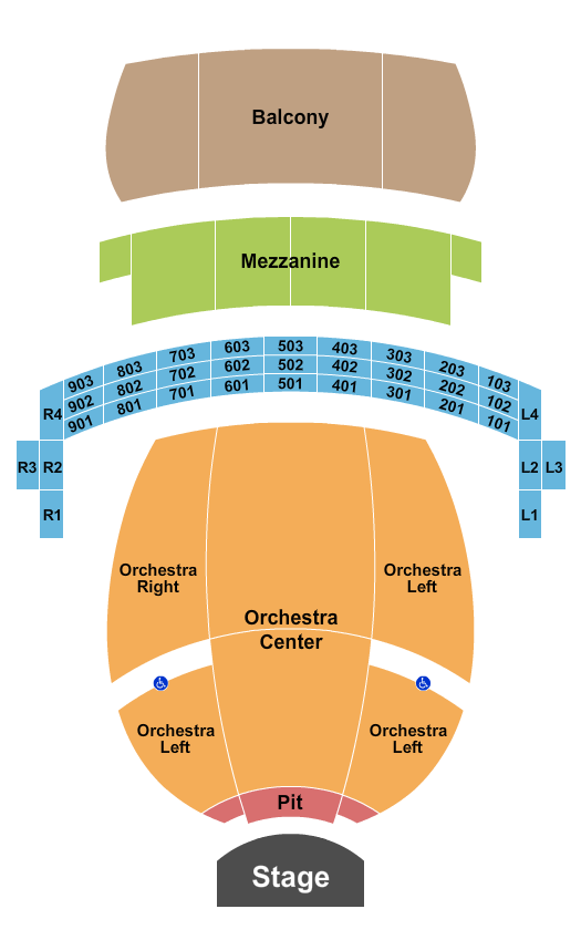 Seatmap for connor palace theatre