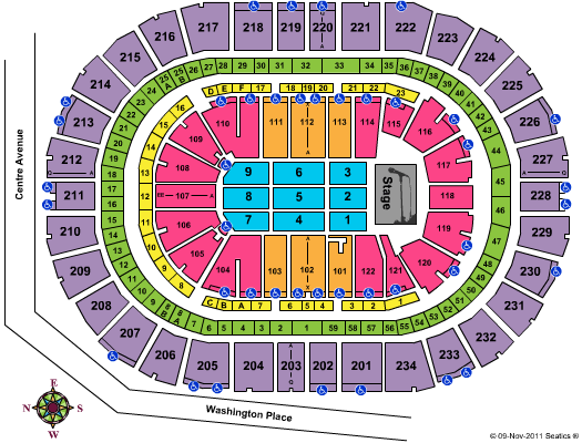 Consol Energy Center Seating Chart Concert