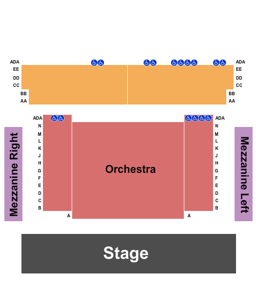 Seatmap for coralville center for the performing arts