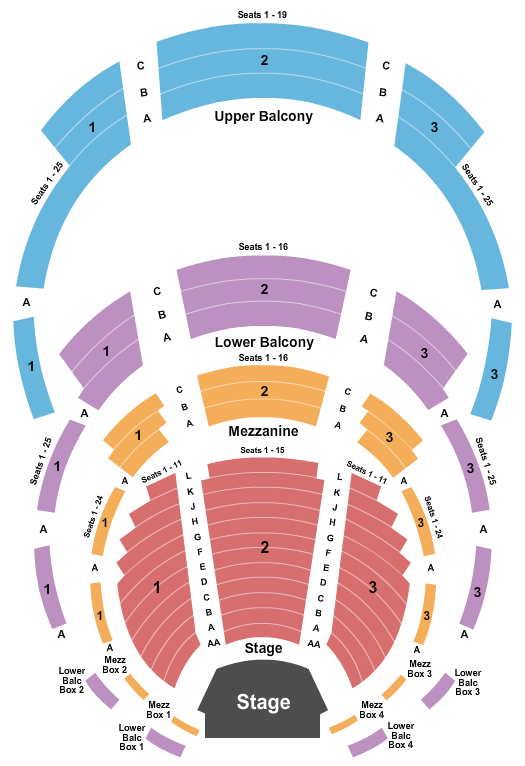 Seatmap for country music hall of fame and museum