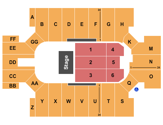 Seatmap for cross insurance arena
