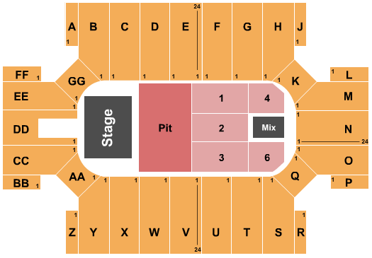 Seatmap for cross insurance arena