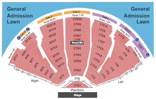 Carl Woods Amphitheater Seating Chart