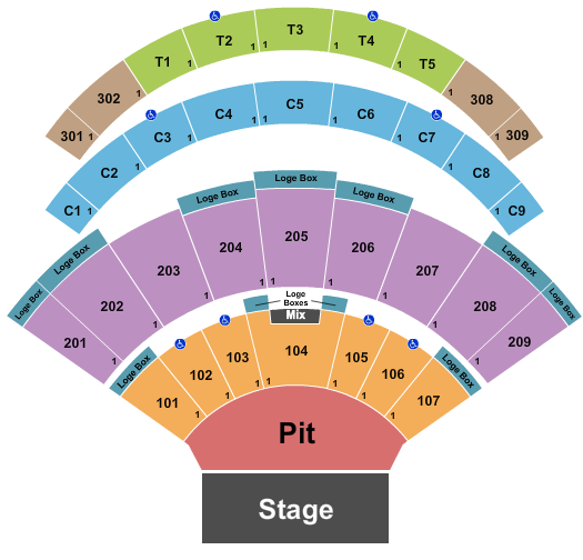 Seatmap for daily's place amphitheater