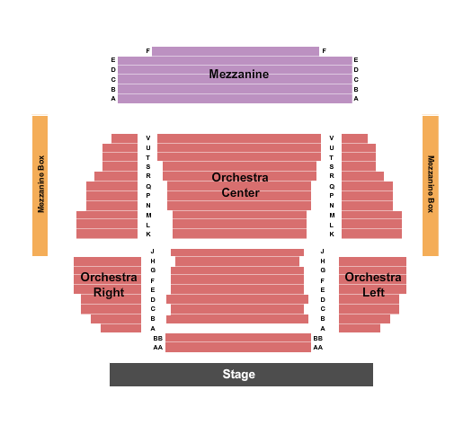 Dennis C. Moss Cultural Arts Center - Main Stage seating-chart