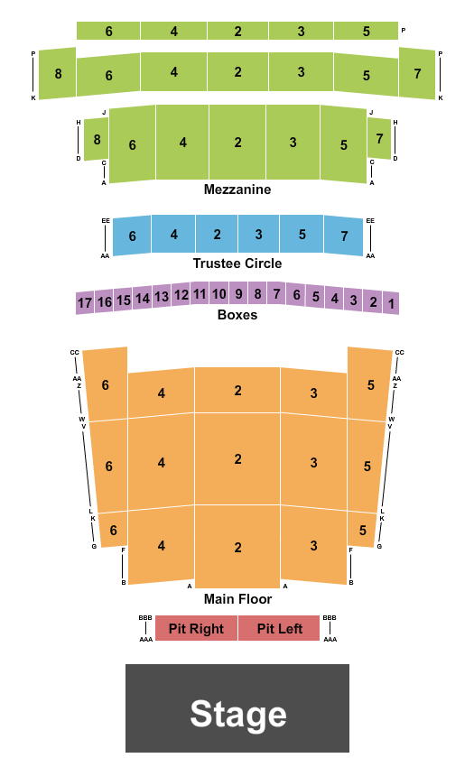 Seating Chart for Katharine McPhee, David Foster, Chris Botti