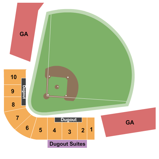 Seatmap for mike martin field at dick howser stadium