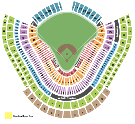 Dodger Stadium Dugout Club Seating Chart