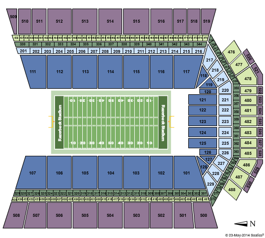 Razorback Stadium Seating Chart With Rows