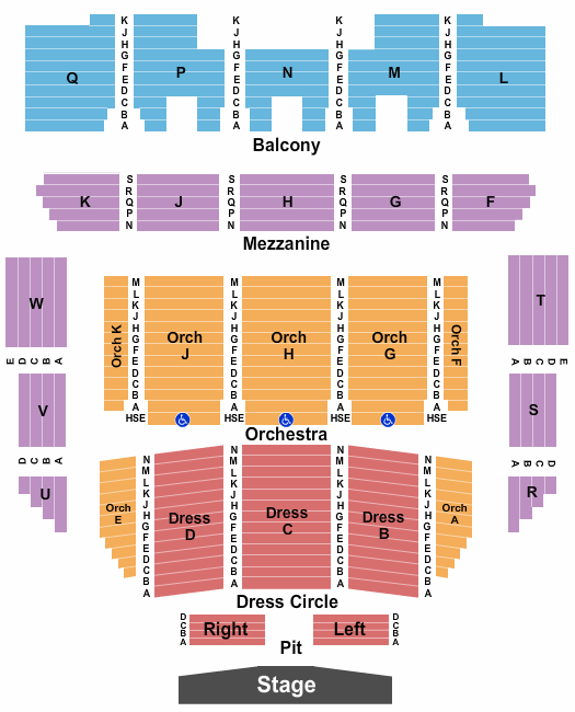 Seatmap for raleigh memorial auditorium at duke energy center for the performing arts