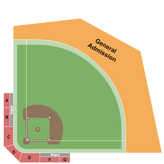 Seatmap for dumke family softball stadium
