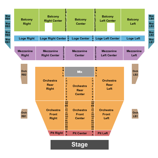 Seatmap for eastman theatre
