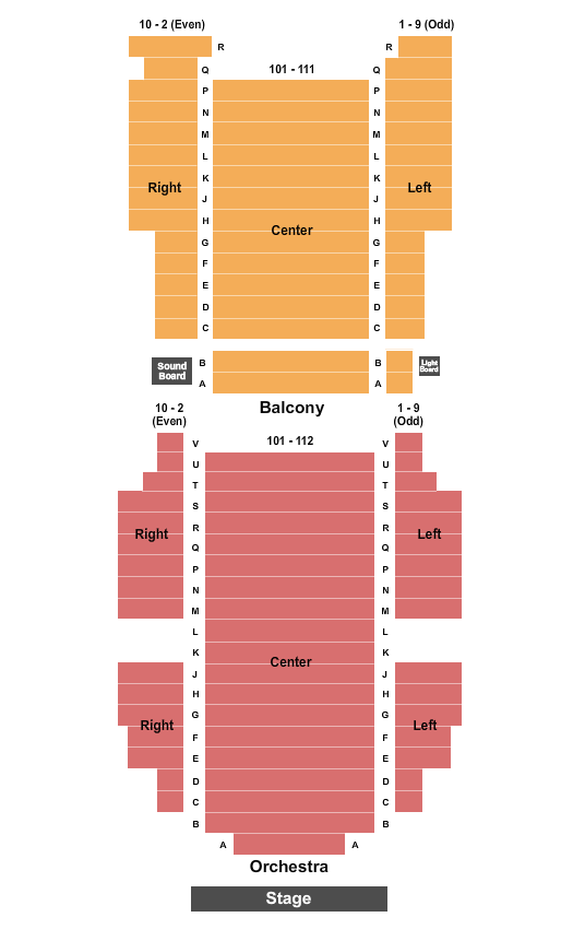 Seatmap for edna e. boykin cultural center
