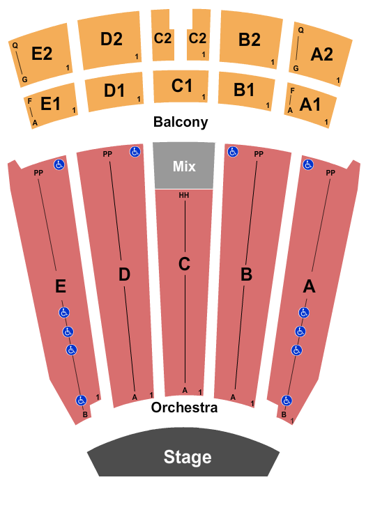 Seatmap for emens auditorium