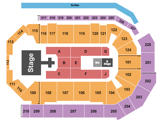 The Struts Enmarket Arena seating chart