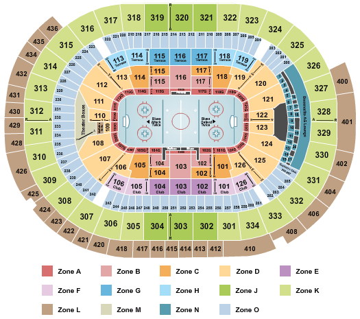 Enterprise Center Seating Chart - Row & Seat Numbers