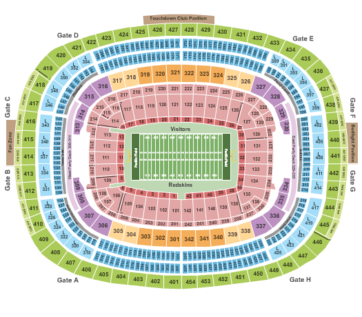 Redskins Club Level Seating Chart