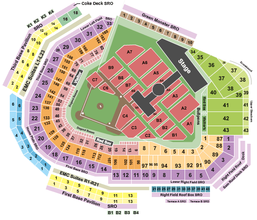 Foo Fighters Fenway Park Seating Chart