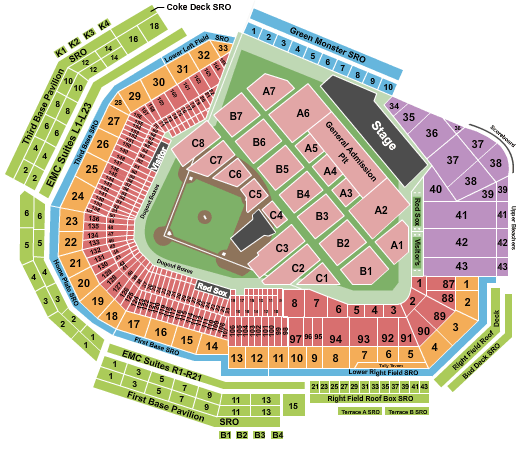 Fenway Concerts 2019 Seating Chart