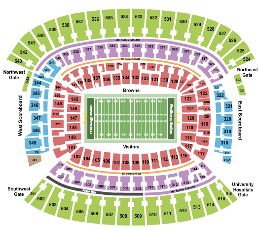 Seatmap for cleveland browns stadium