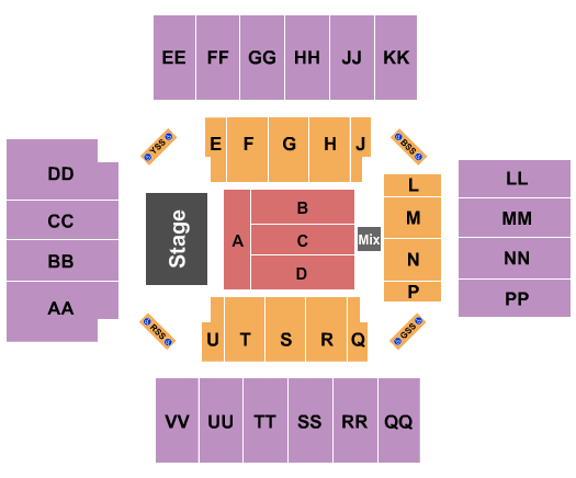 Seatmap for first national bank arena