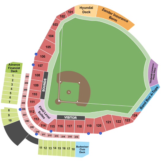 Seatmap for first tennessee park