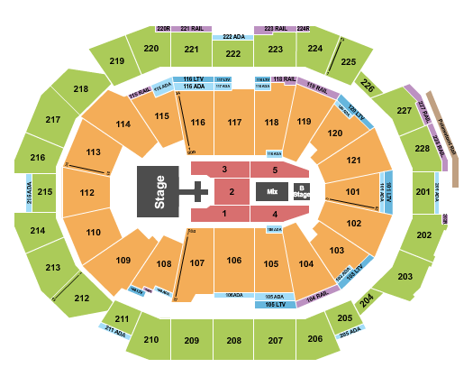 The Struts Fiserv Forum seating chart