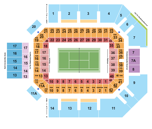 Seatmap for fitzgerald tennis center