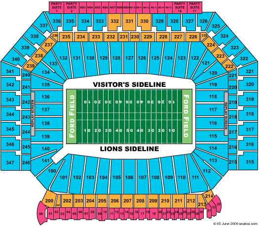Ford Field seating chart