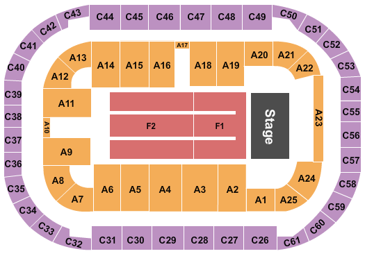Seatmap for arena at ford idaho center