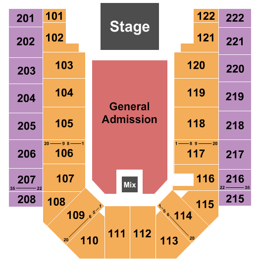 Seatmap for ford wyoming center