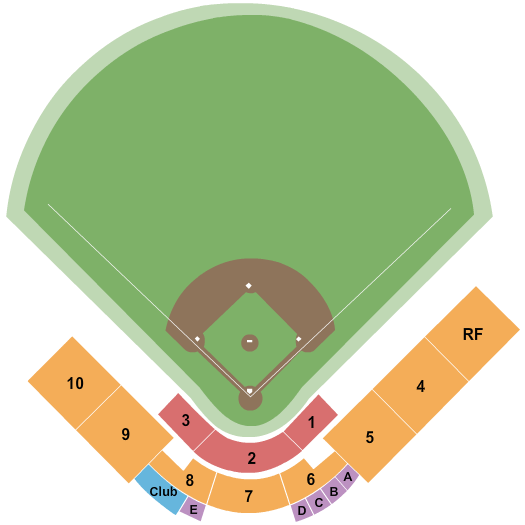 Seatmap for frank myers field at tointon family stadium
