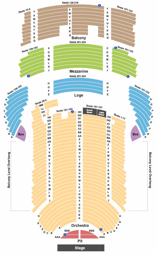 Seatmap for genesee theatre