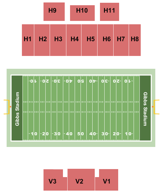 Seatmap for gibbs stadium