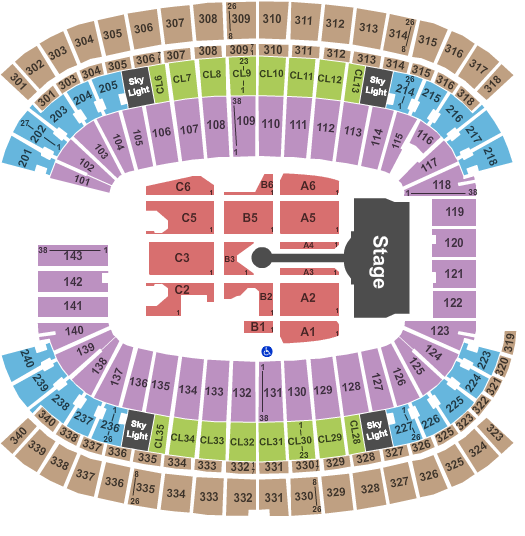 Gillette Seating Chart Coldplay