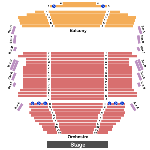 Seatmap for globe news center for the performing arts
