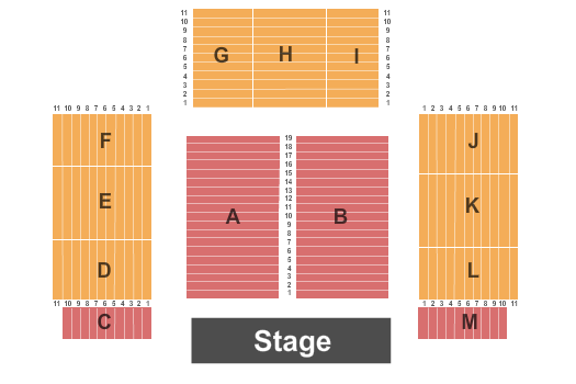 Seatmap for grand event center at golden nugget - lake charles