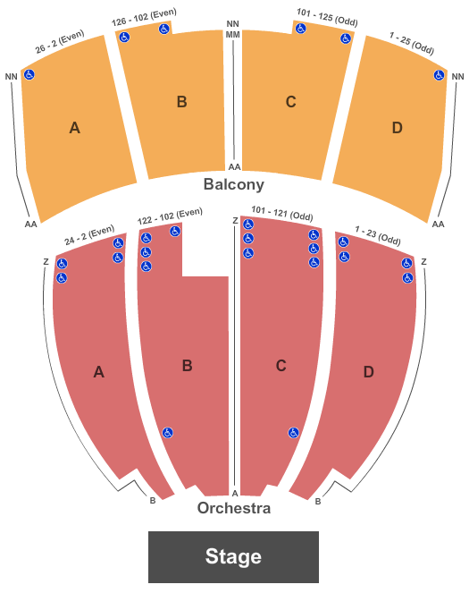 Seatmap for goodyear theater