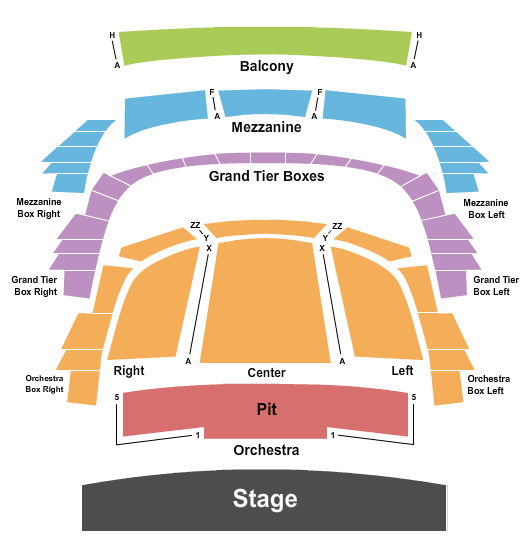 Seatmap for heb performance hall at tobin center for the performing arts