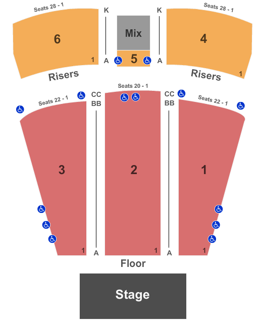 Seatmap for mgm northfield park - center stage