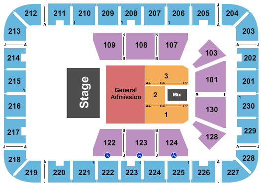 ExploreAsheville.com Arena at Harrah's Cherokee Center seating-chart
