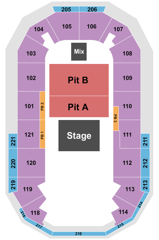 Theory Of A Deadman Hero Arena At Mountain America Center seating chart
