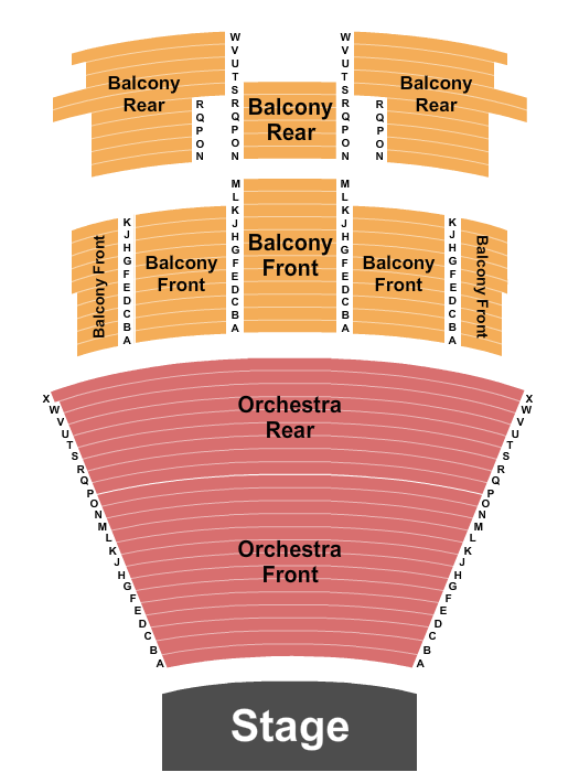 Seatmap for heymann performing arts center