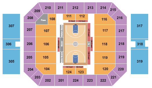 Seatmap for hinkle fieldhouse