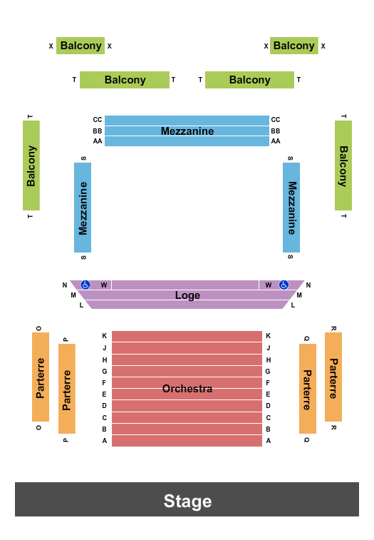 Seatmap for historic asolo theater at the ringling