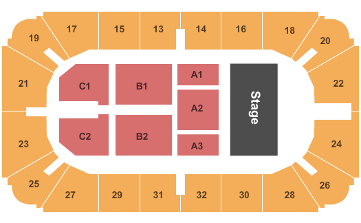 Seatmap for hobart arena