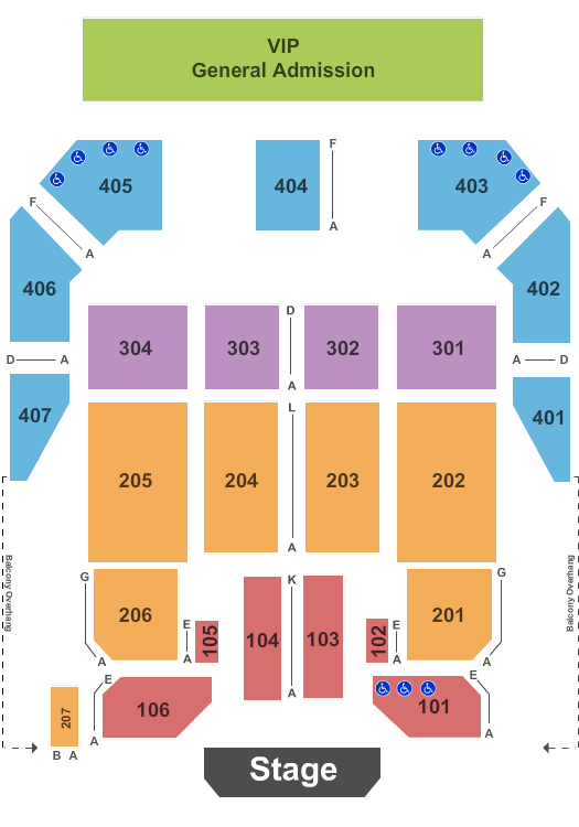 Seatmap for horseshoe casino's bluesville