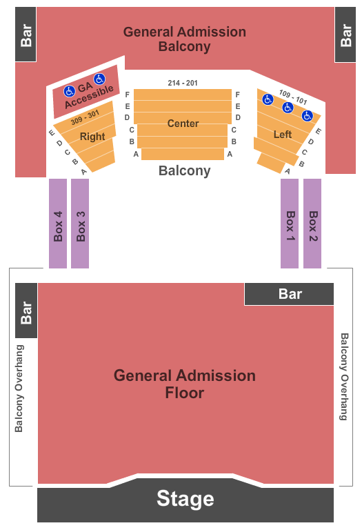 Seatmap for house of blues - cleveland