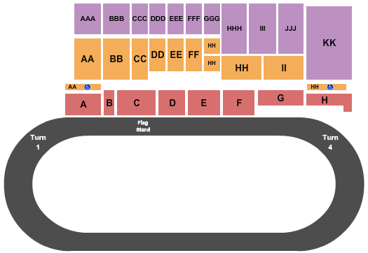 Seatmap for huset's speedway
