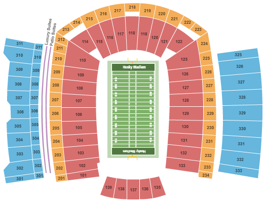 Seatmap for husky stadium - wa